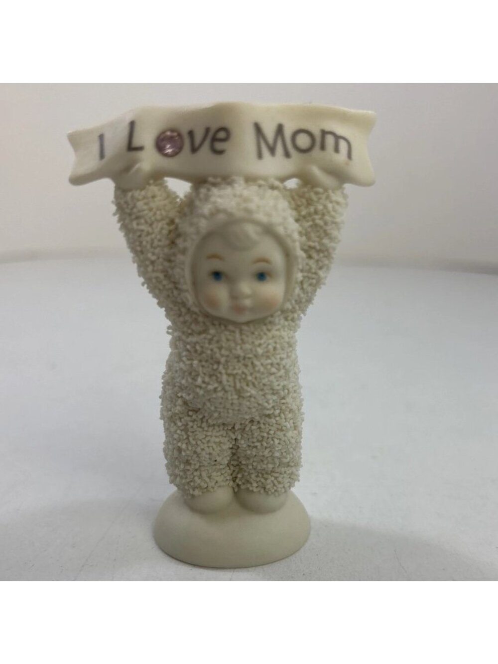 DEPT 56 Snowbabies I LOVE MOM Figurine #06012 3.25" Tall 2002 Snow Babies - Picture 1 of 5